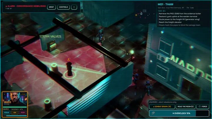Chrono-Overclock: Lyra slows the world to 15% so you can plan.